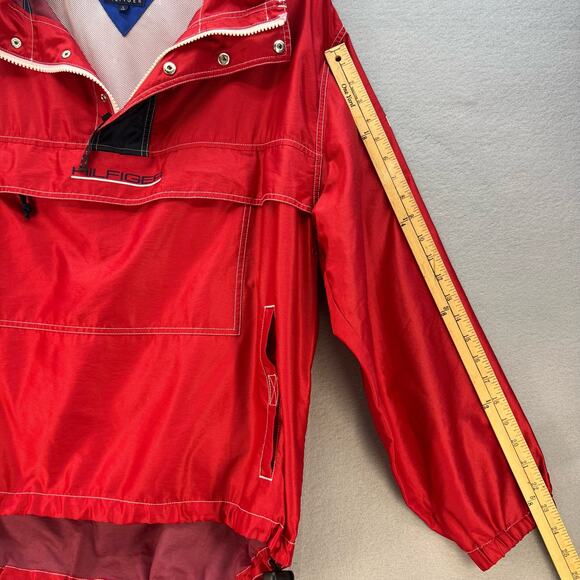 Tommy Hilfiger Men's Quarter Zip Jacket Size Large Pullover Y2K Windbreaker - Picture 16 of 16